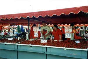 На рыночной площади продают клубнику